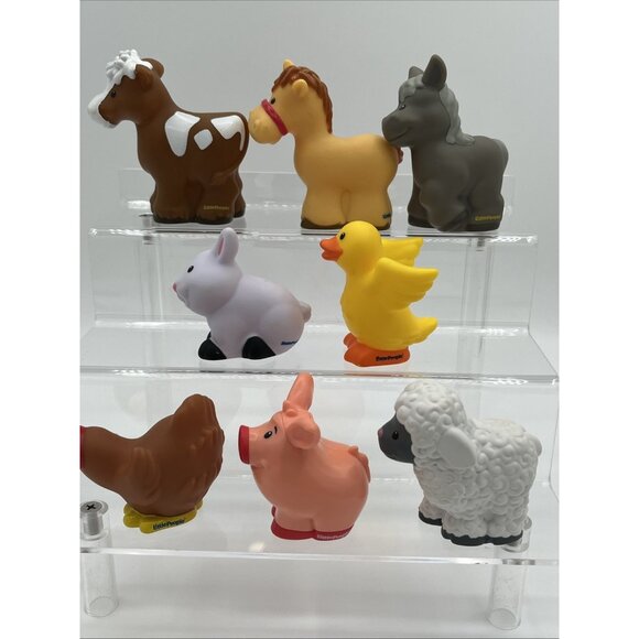 Fisher Price Little People Farm Animals 8pcs Pig Cow Horse Sheep Duck Rooster + - Picture 2 of 7